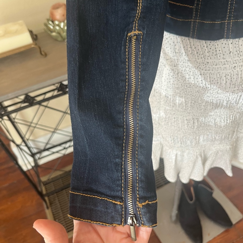 Cache Dark Blue Double-Breasted Military Jean Jacket - Picture 6 of 12